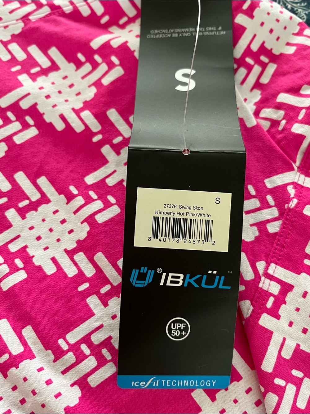 IBKUL Hot Pink & White Houndstooth Print Skort NWT - Picture 7 of 9